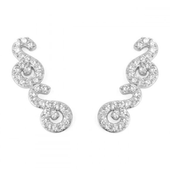 Riah Fashion Jewelry - Swirl Crawler Earrings